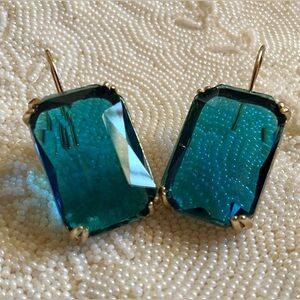 ✨Anthropologie Cecily Teal Gemstone Earrings